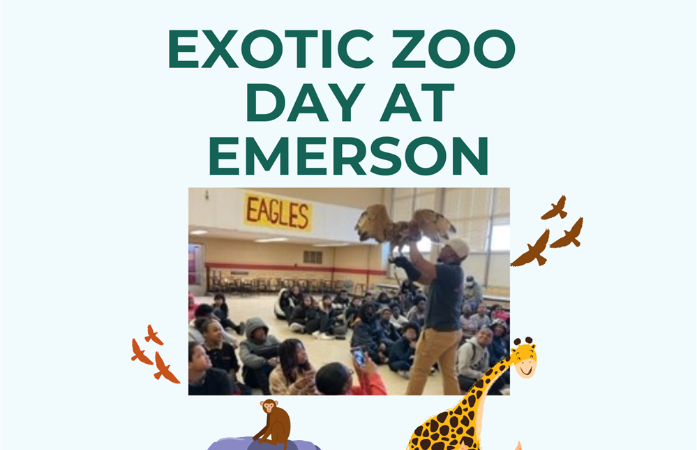   Zoo Worker holding an eagle at the Exotic Zoo presentation.